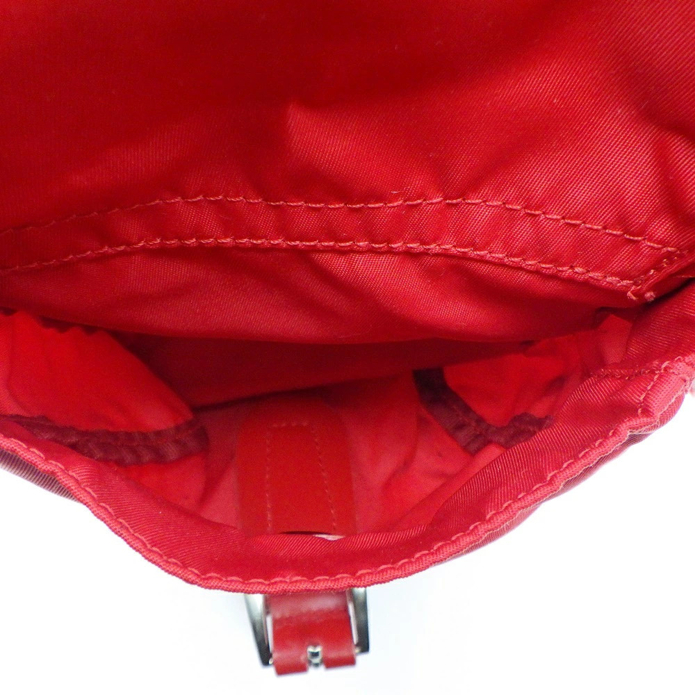 PRADA Backpack VELA ROSSO Red Triangle Plate
